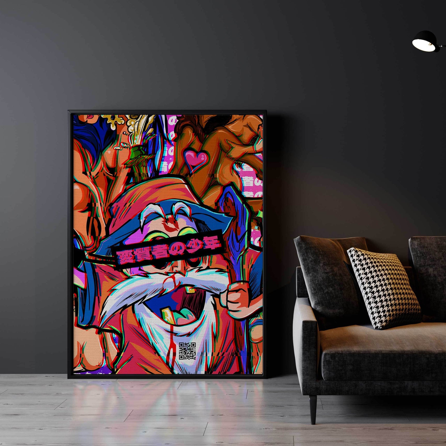 QR Pervy Boy NFT 03 Roshi Edition Wall Art