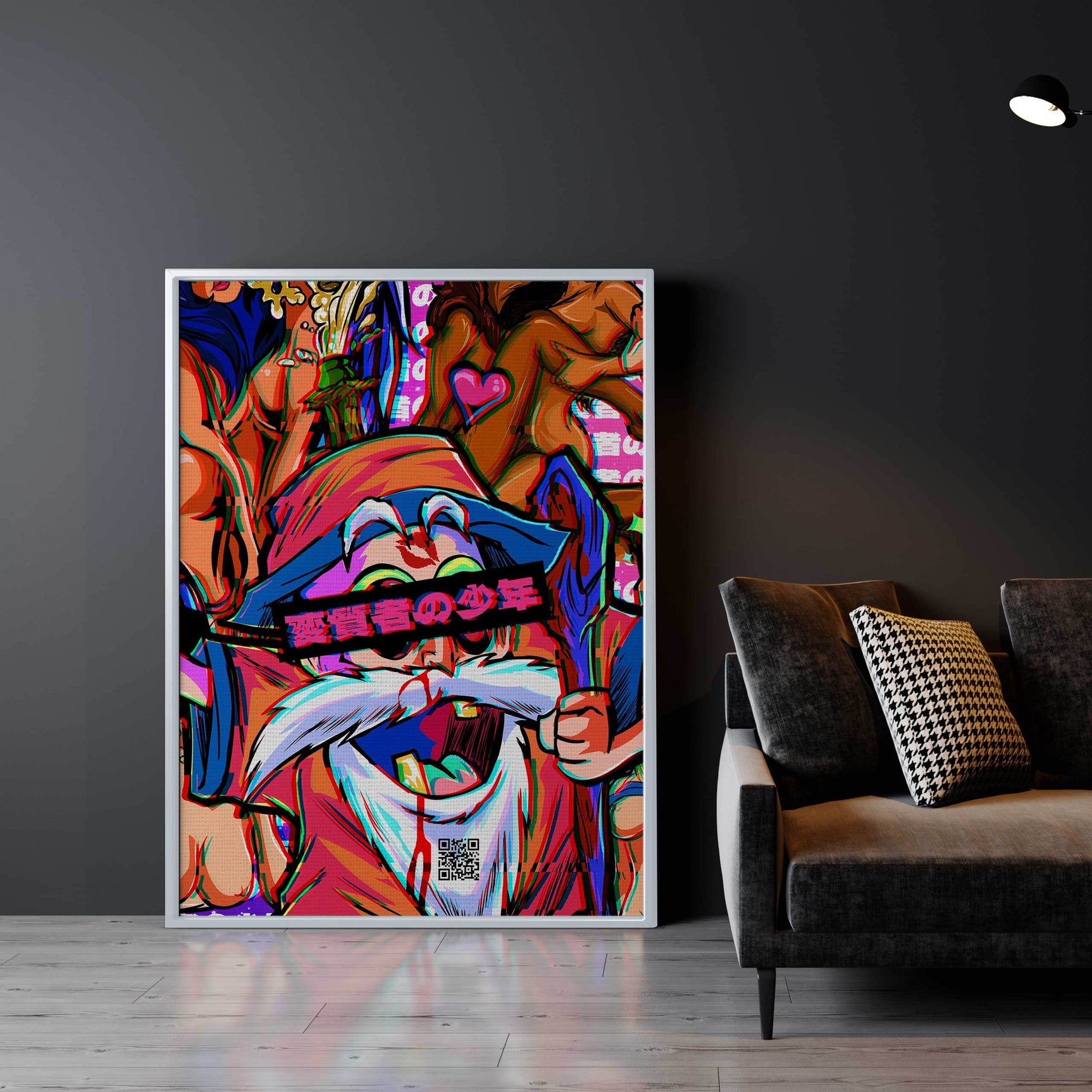 QR Pervy Boy NFT 03 Roshi Edition Wall Art