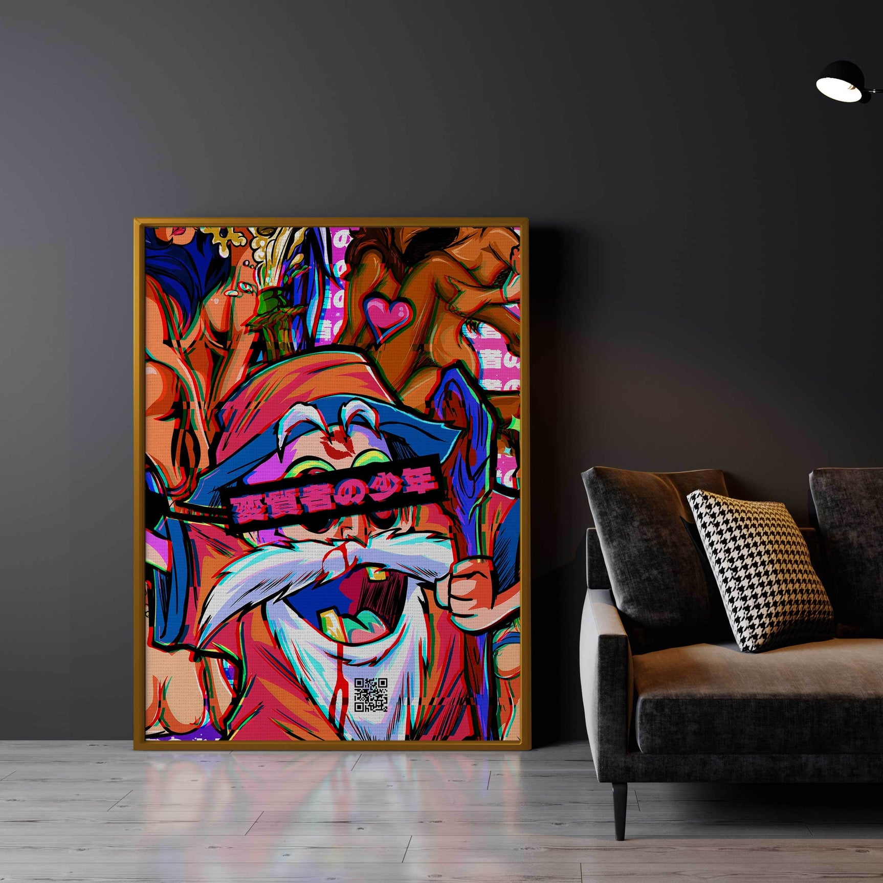QR Pervy Boy NFT 03 Roshi Edition Wall Art
