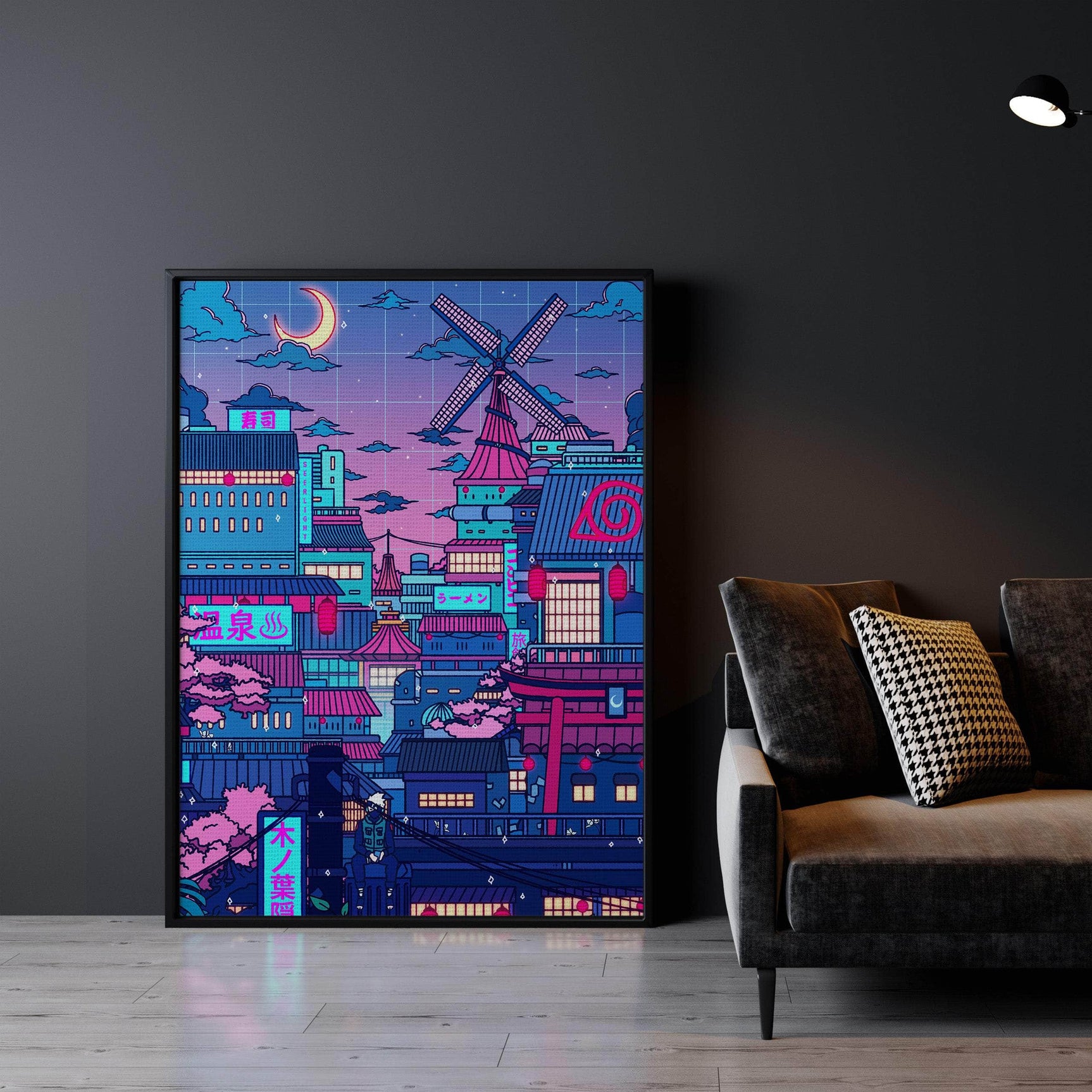 Cyberpunk Village Wall Art
