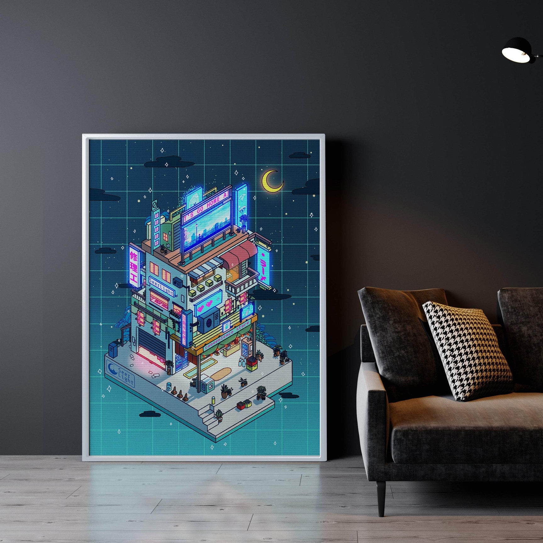 Corner Store Night Wall Art
