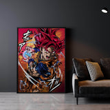 SSJ Red God Wall Art