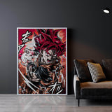 Red God Goku Warm Wall Art