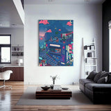 Village Hidden in the Neon Wall Art
