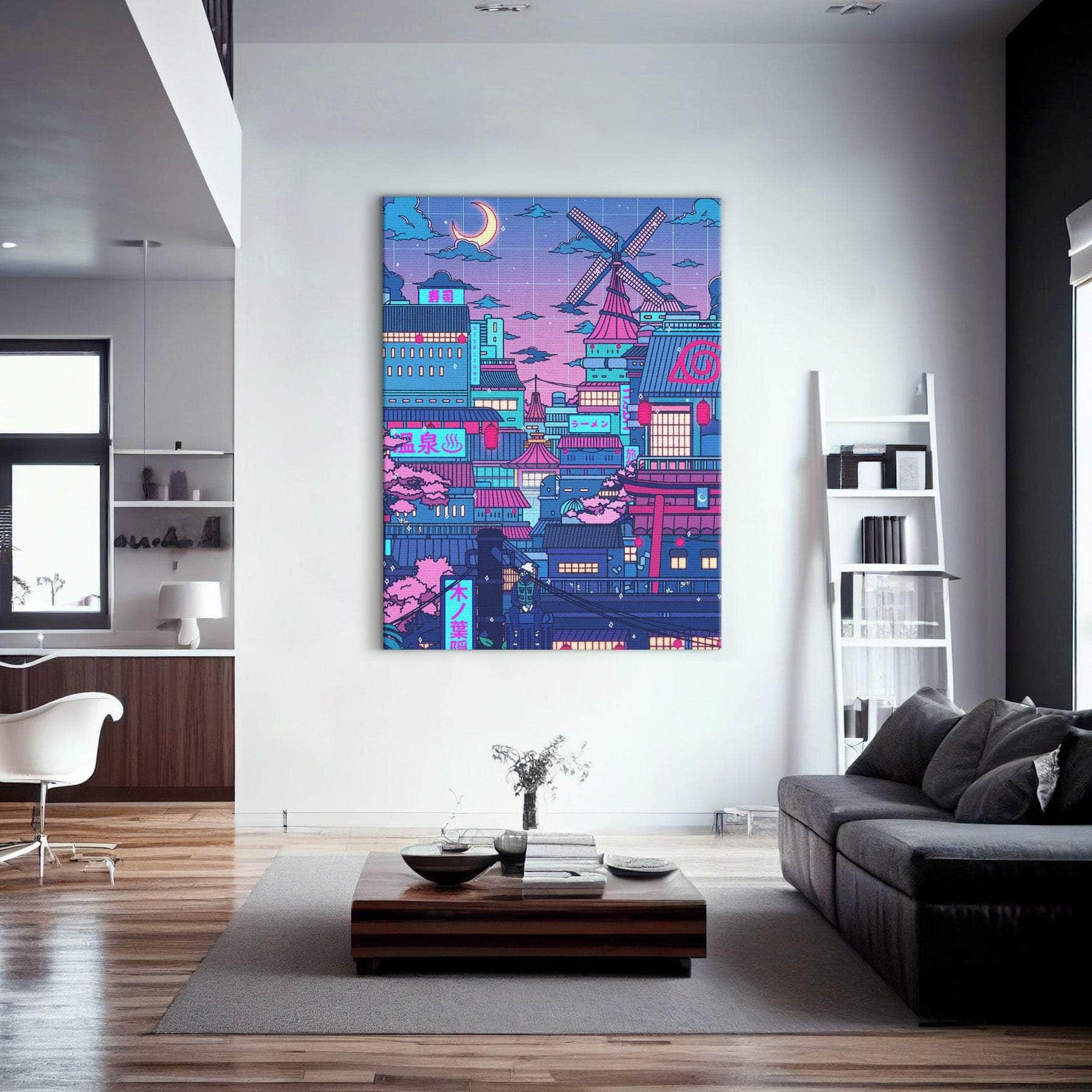 Cyberpunk Village Wall Art