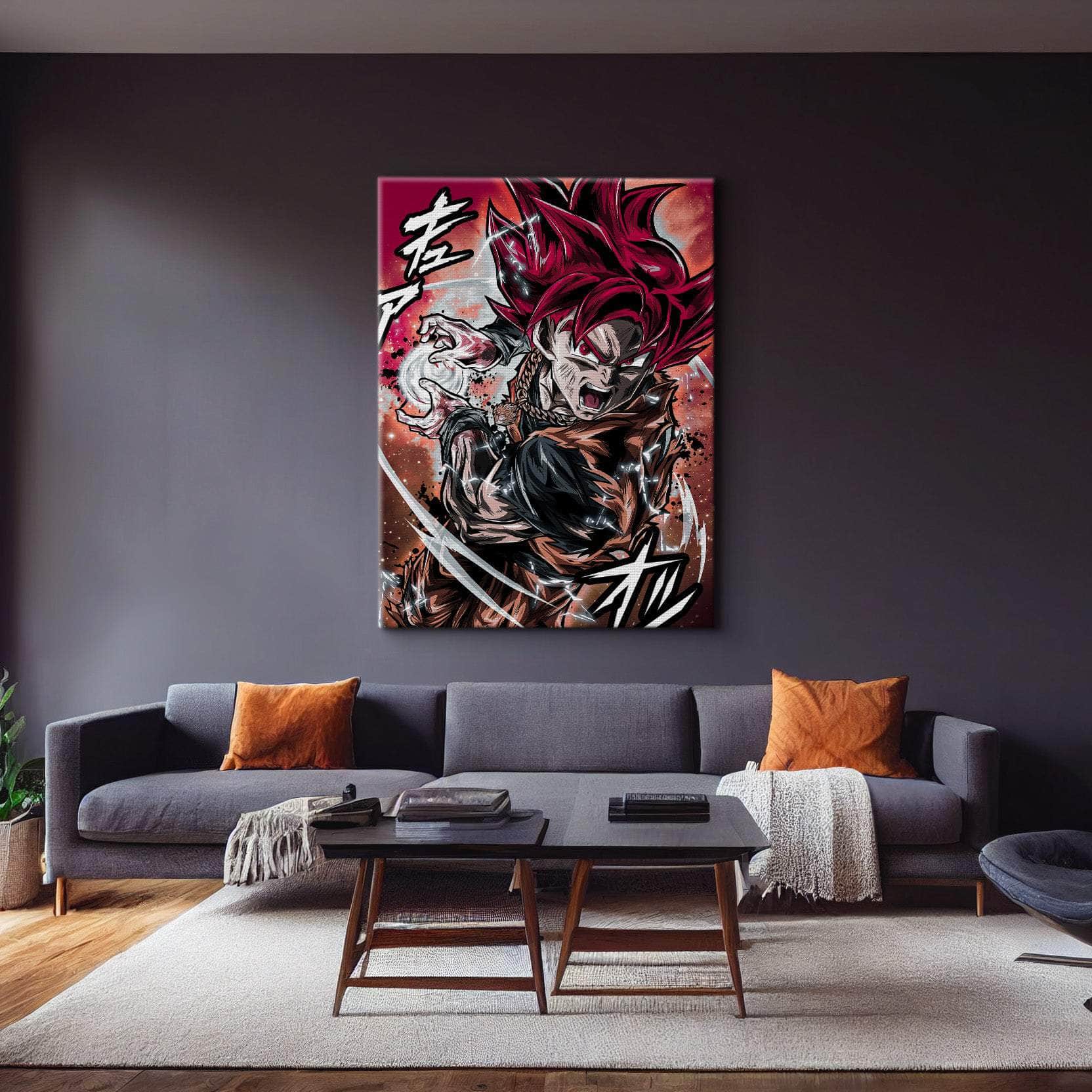 Red God Goku Warm Wall Art
