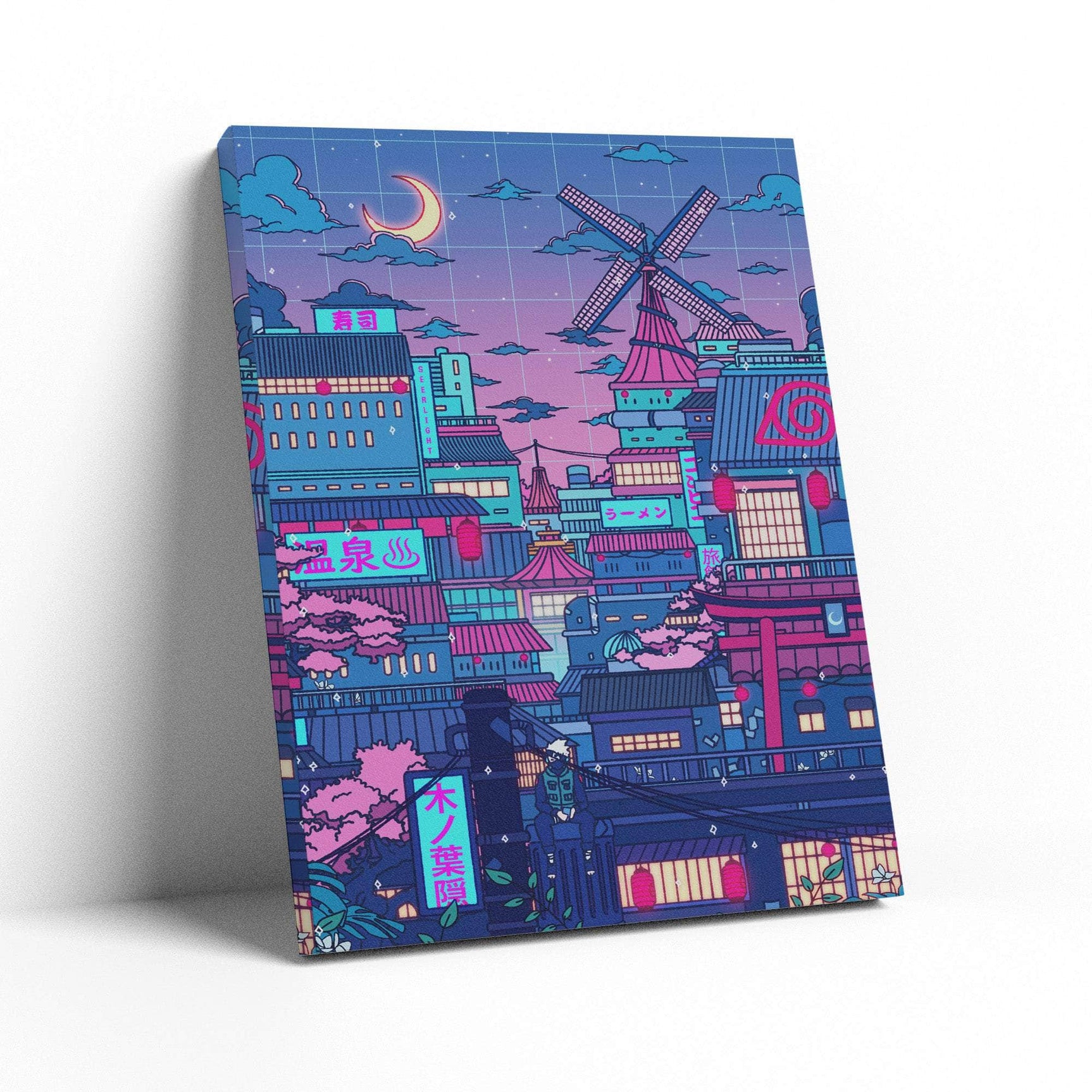 Cyberpunk Village Wall Art