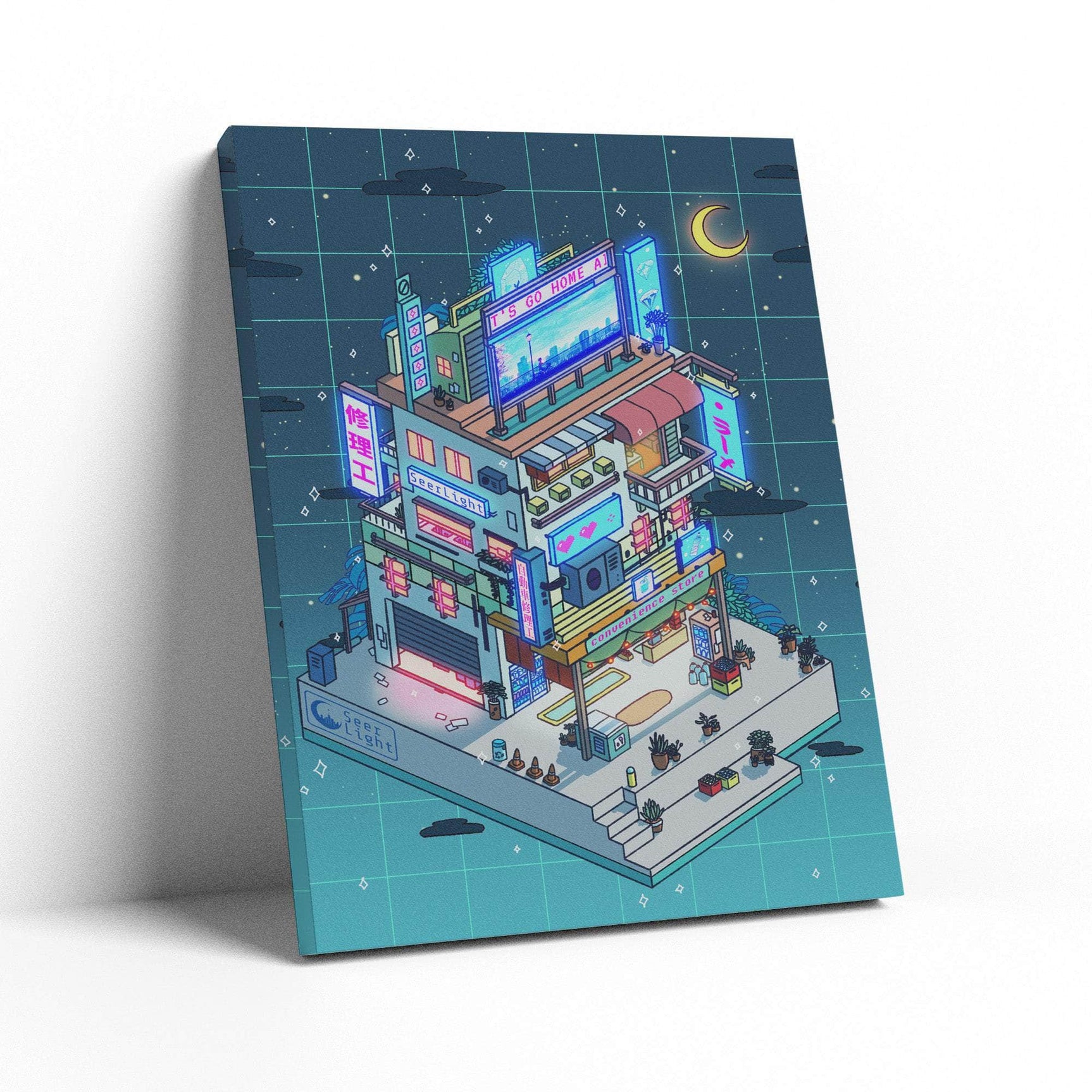 Corner Store Night Wall Art