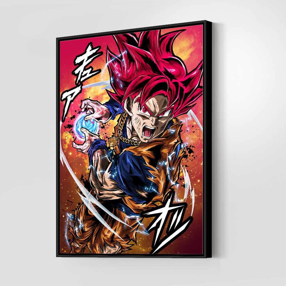SSJ Red God Wall Art
