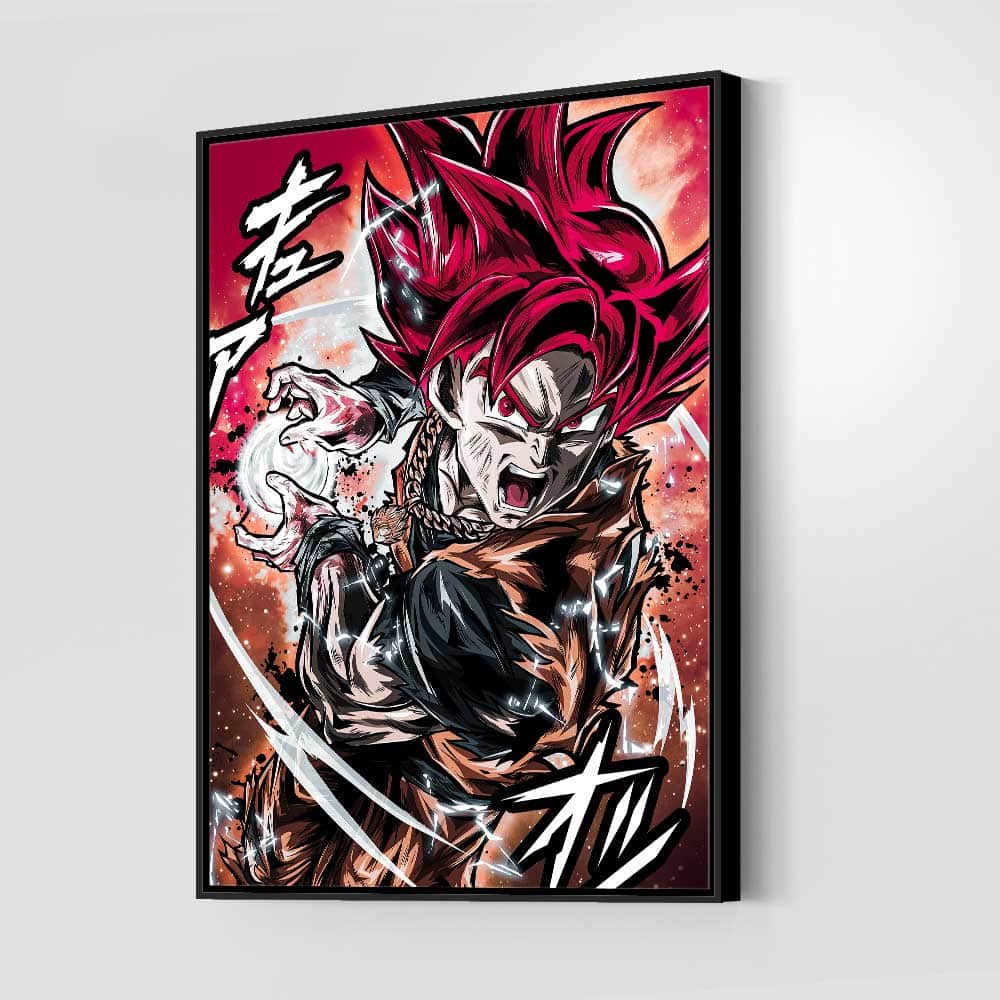 Red God Goku Warm Wall Art