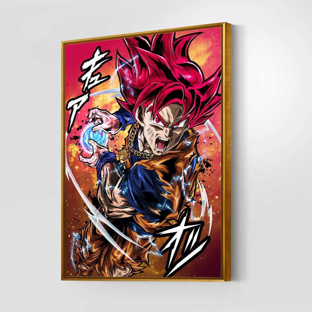 SSJ Red God Wall Art