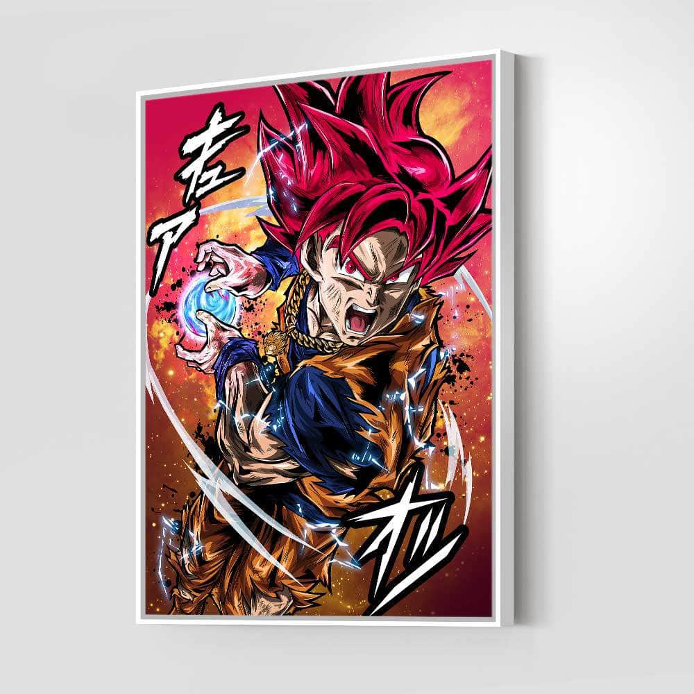SSJ Red God Wall Art