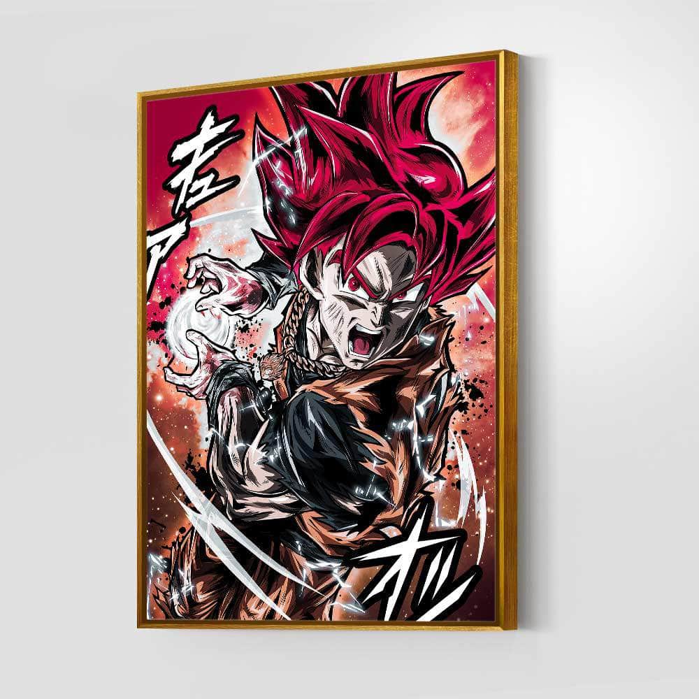 Red God Goku Warm Wall Art
