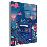 Village Hidden in the Neon Wall Art