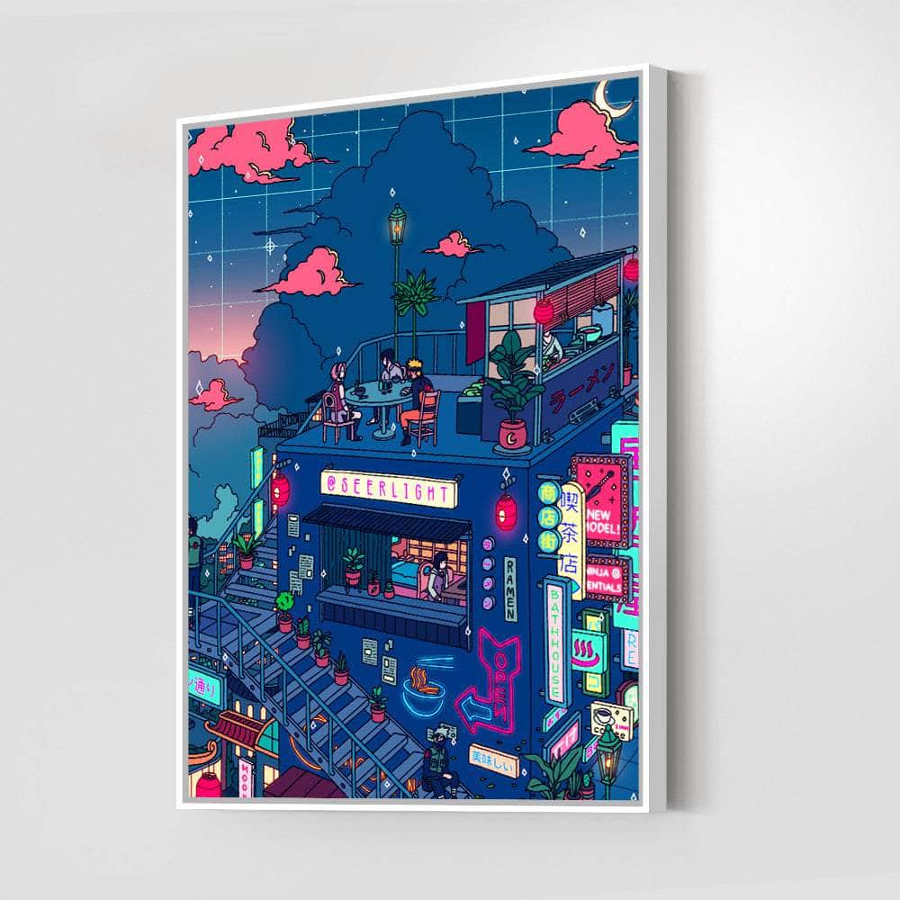 Village Hidden in the Neon Wall Art