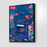 Village Hidden in the Neon Wall Art